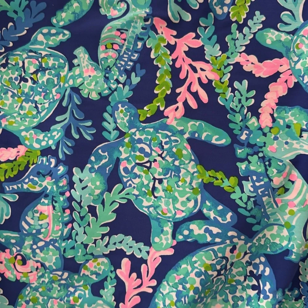 Lilly Pulitzer one piece swimsuit size 12 women’s Corsica blue turtle Ville  NWT - Picture 5 of 6